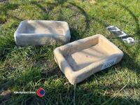 2 x small trough planters - 2