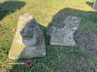 2 x small stone garden ornaments - 2