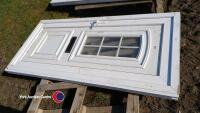 UPVC external door including frame, part glass