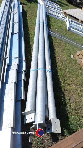3 x 6in galvanised support tubes and 3 x 4in galvanised support tubes, plus various lengths between