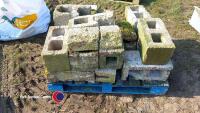 Pallet of mixed used concrete blocks