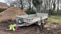 Ifor Williams LM126 12ft flat bed trailer, 6ft rear ramp, 2017