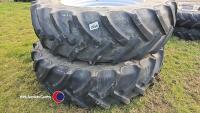 Pair 480-85R42 wheels, Mitas tyres, 70%
