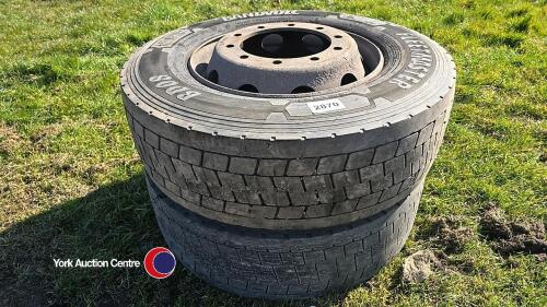 2 x 315/70/22.5 wheels and tyres
