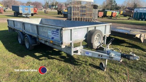 Ifor Williams LM16 flat bed trailer with sides