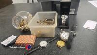 Quantity of costume jewellery and ladies and gents watches