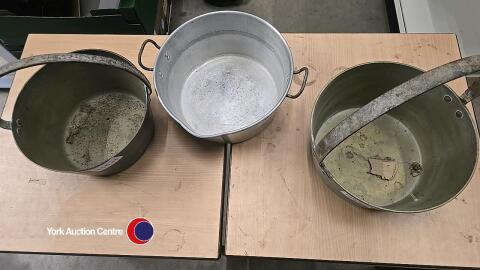 3 x large jam pans