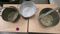 3 x large jam pans