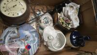 2 x boxes of assorted household ornaments including brassware, clock and N figurine - 5