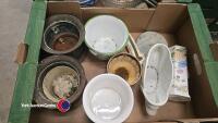 2 x boxes of assorted household items including vintage fire plump and pots - 3