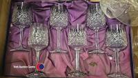 Box of crystal wine glasses and assorted glassware - 2