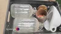 2 x boxes of assorted household items including ceramic water bowl and jug, glass demi johns and a quantity of Wedgwood tea ware - 3