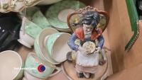 2 x boxes of assorted household items including ceramic water bowl and jug, glass demi johns and a quantity of Wedgwood tea ware - 4