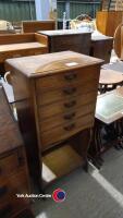 Vintage oak sheet music cabinet