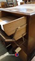 Vintage oak sheet music cabinet - 4