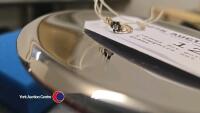 Ladies 9ct gold diamond & sapphire set ring 0.8 grams