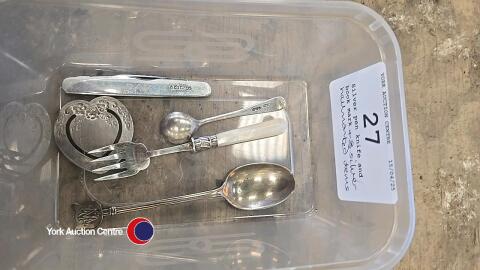 Silver pen knife and book mark plus 3 other silver hallmarked items