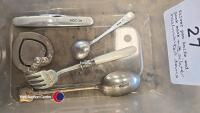 Silver pen knife and book mark plus 3 other silver hallmarked items - 3