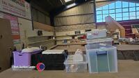 Large collection of storage boxes