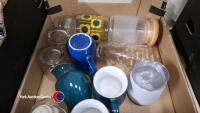 2 x boxes of cutlery and knives plus cups and storage jars - 6