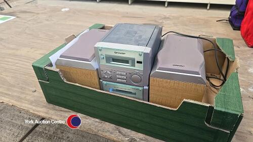 Sharp mini music system with 2 speakers
