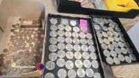 Two trays of 80 Crown coins