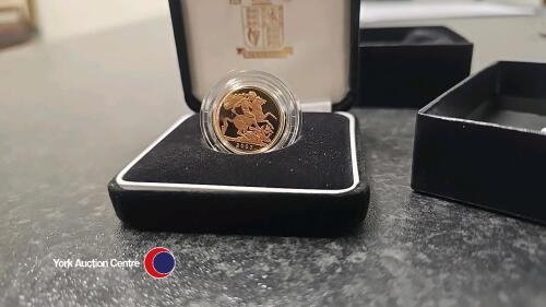 2007 Elizabeth II gold proof full sovereign boxed