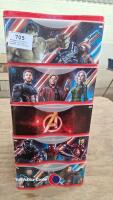 Avengers children's storage box with 5 drawers plus contents