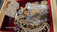 Jewellery box and contents inc some silver items - 2