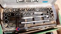 3 x boxes of assorted garage tools, socket sets and 2 calipers - 4