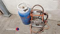 Gas garage heater, gas bottle and gas blow torches