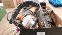 Works 9in' angle grinder, Power G angle grinder and Black and Decker wood saw - 9