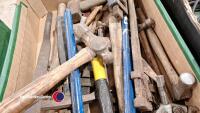 Box of assorted hammers, chisels and record wrenches - 5