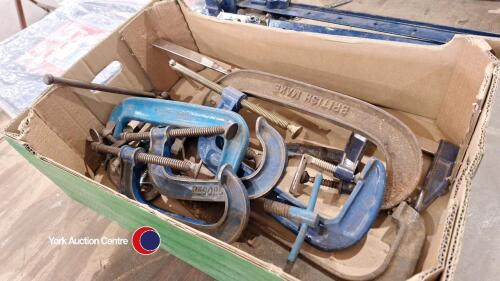 Box of large and small G clamps