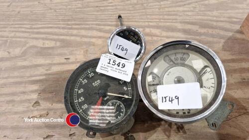 3 x Smiths dashboard gauges, circa mid 20th century