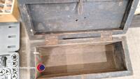 2 x wooden tool boxes, box of saw blades, socket set, tap and die set and a Bosch electric cutter - 6