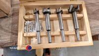 Box of router bits, 4 quality bits plus router - 8