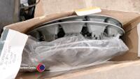 Quantity of car accessories including car polisher, tyre pump, torch, wheel trims, bike rack and trailer mudguards - 8