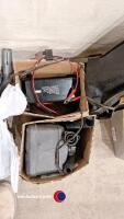 Quantity of car accessories including car polisher, tyre pump, torch, wheel trims, bike rack and trailer mudguards - 11