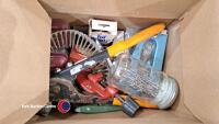 2 x boxes of assorted garage tools including pop riveter and panel beating hammers - 2