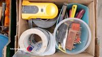 2 x boxes of assorted garage tools including pop riveter and panel beating hammers - 3