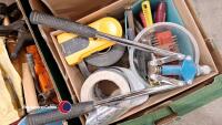 2 x boxes of assorted garage tools including pop riveter and panel beating hammers - 4