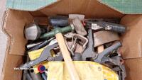 2 x boxes of assorted garage tools including pop riveter and panel beating hammers - 5