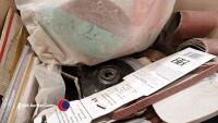 Box of assorted sandpaper, sanding discs and sanding belts - 3