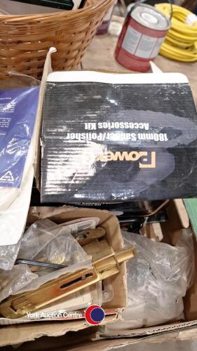 2 x boxes of assorted garage items and tools