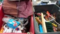 2 boxes of garage items