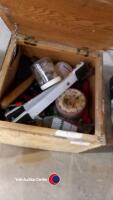 Wooden tool box plus contents