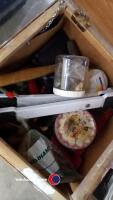 Wooden tool box plus contents - 2