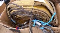 2 x 3 tonne lifting straps. Wire rope. 4m load strap. - 2