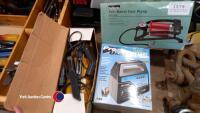 Footpump brand new in box, charger and hoover